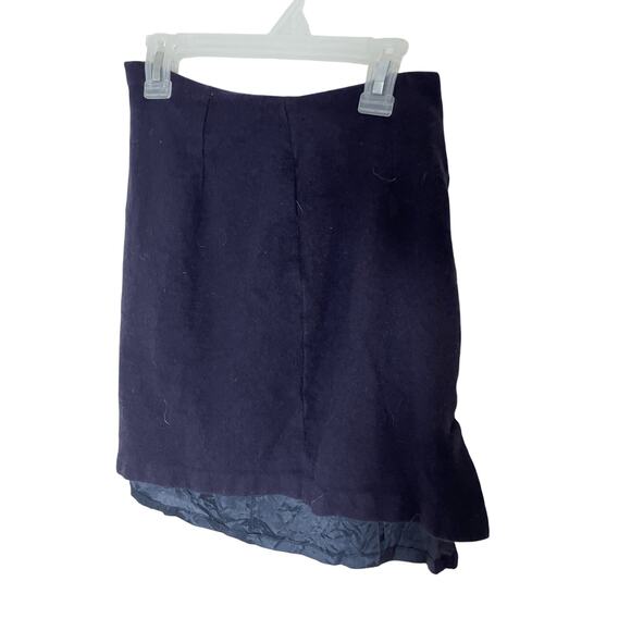 Ilysehart Ltd Sz 4 Navy Wool Pencil Skirt Academy Preppy Minimalist Schoolgirl - Picture 4 of 5